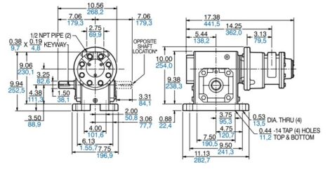 Product Dimensions B (inches, mm)