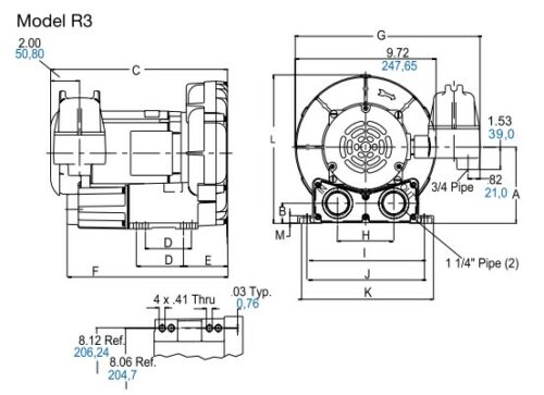 Product Dimensions (inches, mm)