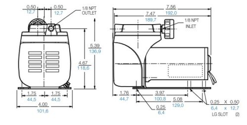 Product Dimensions (inches, mm)